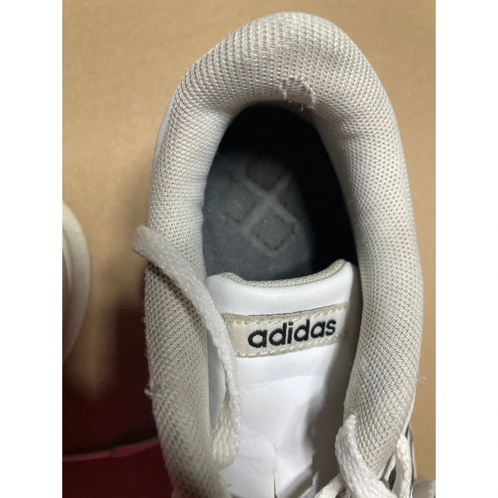 Adidas VL Court 2.0 White Black Low Top Sneakers‎ DB1831 Mens 5 Womens 6.5